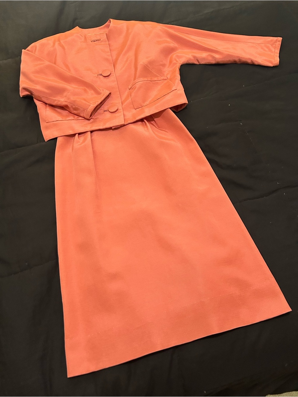 Vintage Coral Dress With Jacket